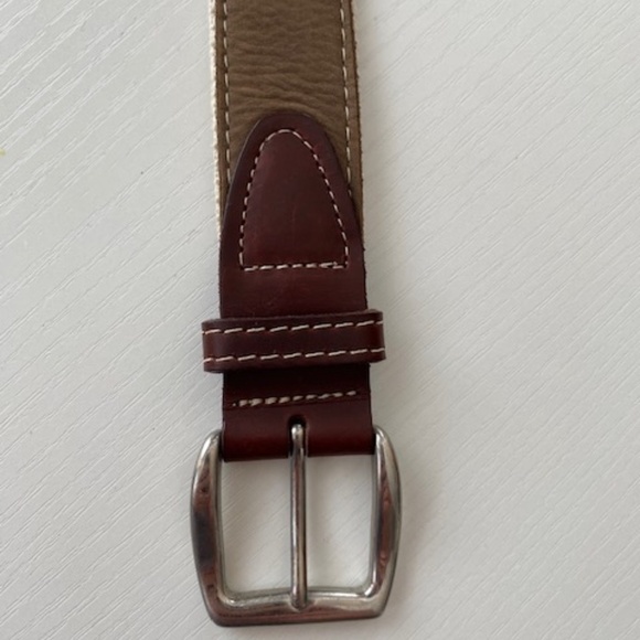 YRI Leather Canvas Dual Brown Color Golf Belt Size 34/85 - Picture 3 of 11